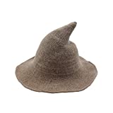 Women's Witch Kinitted-Wool Hats, For Halloween Party Masquerade Cosplay Costume Accessory and Daily Khaki