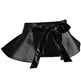 moonsix PU Leather Waist Belt for Women, Fashion Casual Chic Dress Belts, Black(Strap)