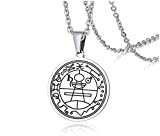 Stainless Steel Solomon Pentagram Amulet Pendant Necklace Pentacle Of Solomon Tetragrammaton Solomon Pentagram Necklace Solomon Talisman Pendant Necklace