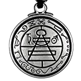 Pewter Talisman Secret Seal of Solomon Pentacle Pendant - 1.25 Inch Diameter