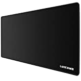 LUXCOMS Extended Gaming Mouse Pad (31.515.750.12 Inch) Computer Keyboard Mousepad Mouse Mat, Water-Resistant, Non-Slip Base, Durable Stitched Edges,Mouse Mat for Gamer, Office & Home, Black (LST080)