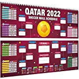 Qatar 2022 World Soccer Game Wall Chart Schedule Poster Home Office Calendar Bar Decorations