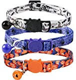 BoomBone Halloween Cat Collar,Pack of 3 Kitten Collar with Bell