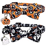 Casidoxi Halloween Cat Collars Breakaway with Bell, 3 Pack Adjustable Kitten Cat Halloween Collar with Quick Rease Buckle