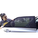 EcoNour Car Window Screens for Camping (Pack of 2) | 100% Protection from Bugs, UV and Car Mosquito Net for Camping | Breathable Mesh Baby Car Window Covers for Privacy Blackout (Medium 34"x18")