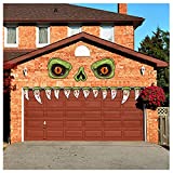 CCINEE Halloween Monster Face Decoration,Large Size Eyes Fangs and Nostril Outdoor Decor for Halloween Garage Door Entryway (Assembly Needed)