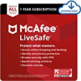 McAfee Live Safe 2021 Unlimited Devices Antivirus Internet and Identity Security Software, Safe Family, 1 Year - Download Code