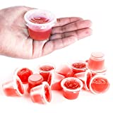 Mini Clear Plastic Jello Shot & Condiment Sauce Disposable Cups with Lids for Restaurants, Party Supplies, Dips, Souffle (1 Ounce, 125 Pack)