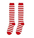 Forum Novelties Women's Novelty Red Striped Knee Socks, White/Red, One Size