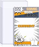 100 Count Comic Book Bags, Current Size Comic Bags 7.2 X 10.5 inch Transparent Acid-Free and Reusable Comic Book Sleeves for Regular Comics