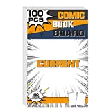 Leffis 100 Comic Book Boards, Current Size Comic Boards Thick and Durable Regular Comic Book Backing Boards and Reusable Comic Book Boards for Regular Comics