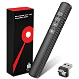 USB C Presentation Clicker with Red Laser Pointer, 2 in 1 USB/USB C Powerpoint Clicker for Powerpoint Presentation, RF 2.4GHz Wireless Presenter Remote Slide Clicker Support Mac/Computer/Google Slides