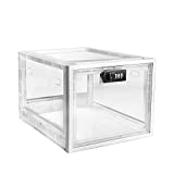 Large Lockbox Medicine Lock Box - Refrigerator Lockable Boxes for Food Storage - Childproof First AID Locking Cabinet Pill Case Medical Organizer Bin - Ipad Tablet Locker Cell Phone Jail