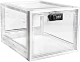 Habit Control Lockable Plastic Container For Food Snack Lunch Medication, Cell Phone and Tablet (Classroom) Jail for Kids, Refrigerator Lock Boxfor Medicine, Clear Locking Box with Combination Lock