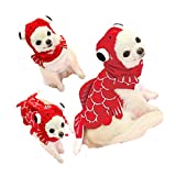 Funny Halloween Dog Goldfish Costume Outfits Clothes Winter Warm Fleece Dog Pet Cat Jacket Coat Hoodie (XL, Red)