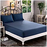 Premium Hotel Quality 1-Piece Fitted Sheet, Luxury & Softest 1500 Thread Count Egyptian Quality Bedding Fitted Sheet Deep Pocket up to 16 inch, Wrinkle and Fade Resistant, King, Navy Blue