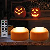 HOME MOST 2-PACK Halloween Pumpkin Lights with Remote / Timer - Orange Pumpkin Lights LED Battery Operated Halloween Decor - Halloween Jack-O-Lantern Outdoor Pumpkin Decorations - LED Lights Halloween