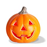 Mini LED Pumpkin Lights,Halloween Novelty Flash Pumpkin Lantern Lamp Toy with Batteries for House Party Creepy Props Jack-O-Lantern Decors (Orange)