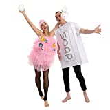 Loofah and Soap Costume for Adult Group or Couples, Halloween Dress Up, Role-play, Carnival Cosplay