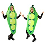 Two Peas in a Pod Halloween Couples Costume - Cute Funny Food Adult Bodysuit