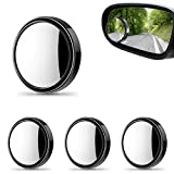 OBTANIM 4 Pack Blind Spot Car Mirror 2 Inch Angle Adjustable HD Glass Round Car Side Rear View Convex Mirror Accessories with Frame for Car SUV Trucks Motorcycles