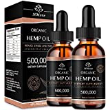 High Potency Hemp Oil - 2 Pack - 500, 000 Extra Strength - Helps Relaxation, Calming, Sleep, Anxiety, Stress - Natural Hemp Tincture Drop - Organic, Vegan, Non-GMO, Grown in USA