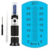 Brix Refractometer with ATC, Handheld Brix Meter Hydrometer 0-32% Portable Brix Reader Tester for Measuring Sugar Content in Fruit, Saccharimeter Refractometer for Replacement Brix Hydrometer Set