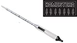 Maple Syrup Hydrometer - Measure Sugar and Moisture Content (Density) of Boiled Sap - Baume and Brix Scale - Calibrated to Create Pure Maple Syrup