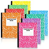 Composition Notebook, 8 Pack 8 Pastel Colors Wide Ruled Composition Books Bulk by Feela, Marble Cover Notepad Lined Cute Journal Notebooks for School Supplies Notes Taking Writing, 9.75 X 7.5 in