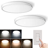 Taloya 2 Pack Dimmable LED Ceiling Light Flush Mount LED Ceiling Light Fixture,12 inch 20W,3000/3500/4000/5000/6500K Multi Color Selectable Surface Low Profile