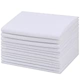White Cotton Handkerchief for men, Pure Cotton Soft White Hanky Handkerchiefs, 12 Pack Hankies (12)