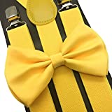 4everStore Unisex Bow Tie & Suspender Sets, Yellow