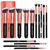 Makeup Brushes BS-MALL Premium Synthetic Foundation Powder Concealers Eye Shadows Makeup 14 Pcs Brush Set (A-Rose Golden)