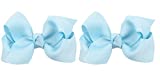 ZOONAI 3 Inch Baby Girl Hair Bows Boutique Hair Clip Teens Toddlers Hairpin Headwear - Set of 2 (Light Blue)