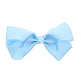 5.5 Inch Grosgrain Hair Bow Clip For Woman And Girls-Light Blue