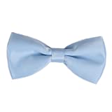 Pre-tied Formal Tuxedo Light Blue Bow Ties for Men/Boys Self Tie with Adjustable Straps Pure Color 1 Piece Only