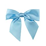 7Rainbows 20pcs Boutique 4.5" Light Blue Satin Ribbon Bows for Craft Sewing Scrapbooking Wedding and Gift Wrapping