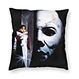 Halloween Decorations Michael-Myers Throw Pillow Covers Cushion Cases for Couch Sofa Bed Living Room Decor 18 X 18 Inch