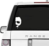 A&B Traders Car Decals Michael Myers Creepy Half Face 5.8" White Vinyl Decals Scary Horror Movies Creepy Halloween Stickers for Cars, Laptops (White)