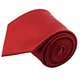 100% Silk Handmade Red Ties For Men Solid Color Neckties for Mens Tie Men's Necktie by John William
