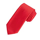 Amazon Essentials Men's Classic Solid Necktie, Red, One Size