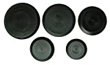 (Lot of 50) | Assorted 10 Each ( 1/4", 3/8", 1/2",3/4", 1") Flush Mount Black Hole Panel Plugs for Auto Body and Sheet Metal | Furniture Decor | by SBD