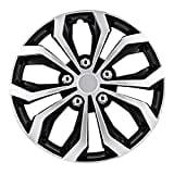 Pilot Automotive WH553-17S-BS 17 Inch Spyder Black & Silver Universal Hubcap Wheel Covers For Cars - Set Of 4 - Fits Most Cars