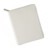 Moterm Zippered Leather Cover for A6-Notebooks - Fits Hobonichi Cousin, Stalogy and Midori MD Planners (Pebbled-Cream)