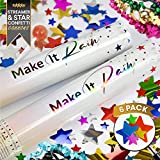 Premium Confetti Cannon - 6 Pack Multicolored | 2x Streamer Cannons and 4x Star Confetti Poppers | Party Confetti Shooters for Celebrations - Birthday, Graduation, New Years Eve, Wedding, Photo Shooters