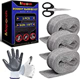 MAPORCH 3 Pack Steel Wool, 3.2x7.5 Ft Control Fill Fabric, Gap Blocker for Holes, Pipeline, Wall Crack, House, Garage Including DIY Accessories, One Pair of Gloves and Scissor