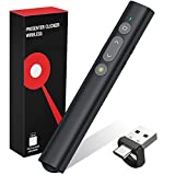 2 in 1 USB Type C Presentation Clicker with Laser Pointer, Wireless Presenter for PowerPoint Presentation PPT Clicker, 2.4GHz Presenter Remote Slide Advancer with Bright Red Laser Pointer