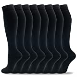 8 Pairs Compression Socks for Women Men Nurse 20-30 mmHg Circulation Knee High Athletic Running Stocking