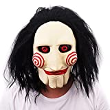 The Puppet Mask, Halloween Party Role Play Costume Latex Horror Scary Billy Cosplay Mask with Hair Dress Up Mask for Masquerade Props