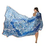 DANA XU 100% Pure Mulberry Satin Silk Summer Shawl Large Size Women Floral Scarf Oversize Soft Wraps For Evening Dresses